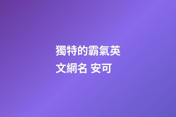 獨特的霸氣英文網名 安可